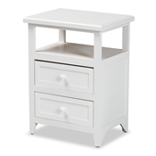 Baxton Studio Karsen Modern and Contemporary White Finished Wood 2-Drawer End Table